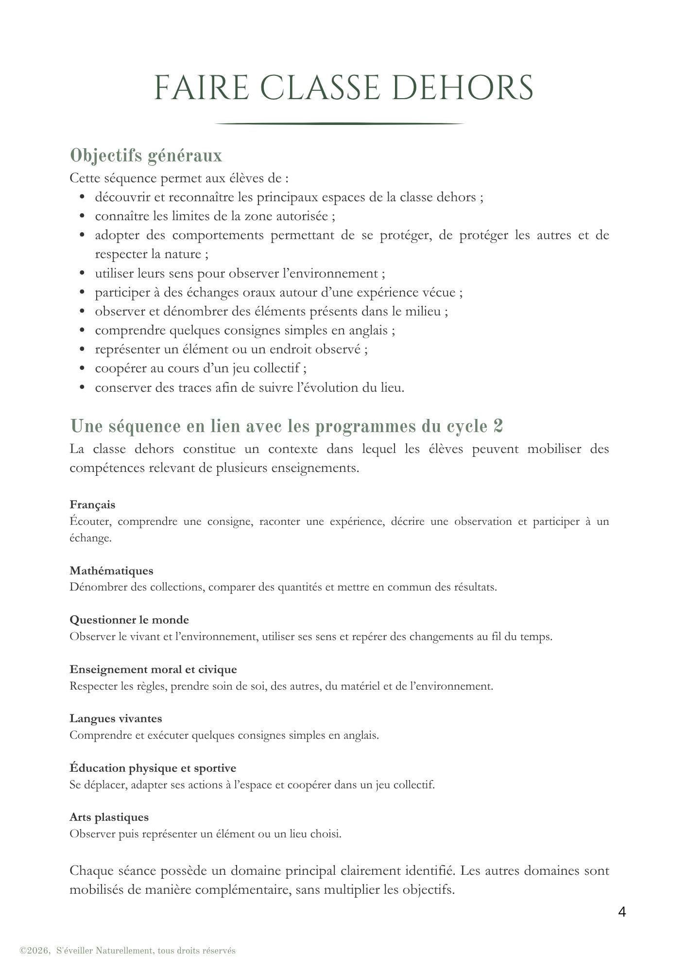 Faire classe dehors au cycle 2 - Période 1 – Image 3